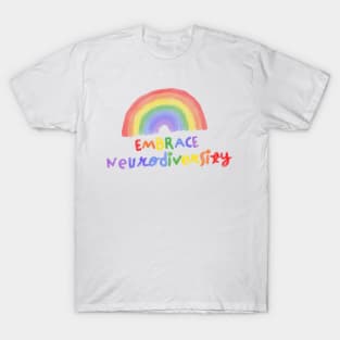 Embrace Neurodiversity Autism Awareness Rainbow T-Shirt